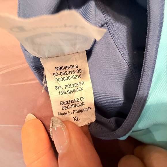 Champion Green and Blue Sports Bra Racerback Design Size XL - Picture 6 of 6